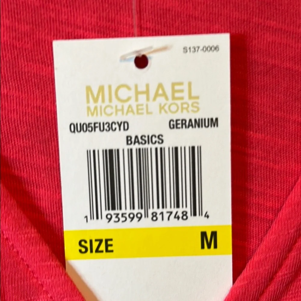 Michael Kors Relaxed Coral Cold Shoulder Cut Out Blouse M NWT